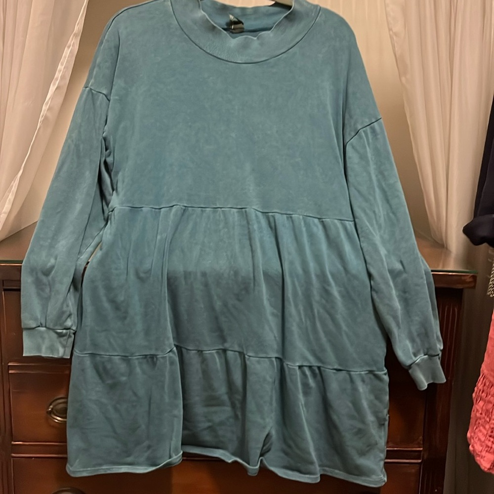 Wild Fable Women's XL Teal Long Sleeve Sweater Dress